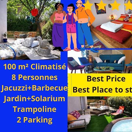 Cool Mediterranean Life 8 People Jacuzzi Barbecue Gametrampoline 2 Parking Villa เบซิเยร์ ภายนอก รูปภาพ